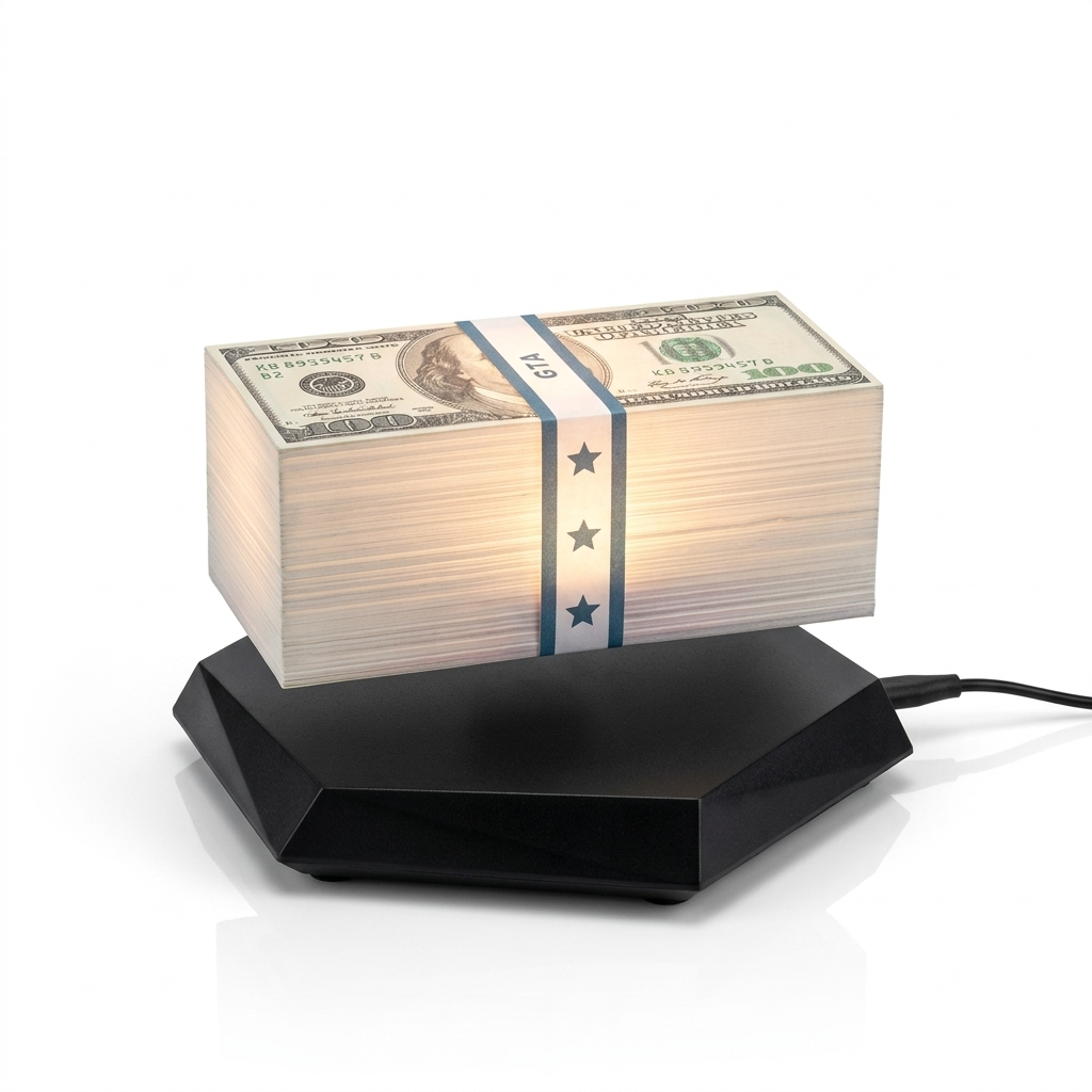 Levitating money lamp
